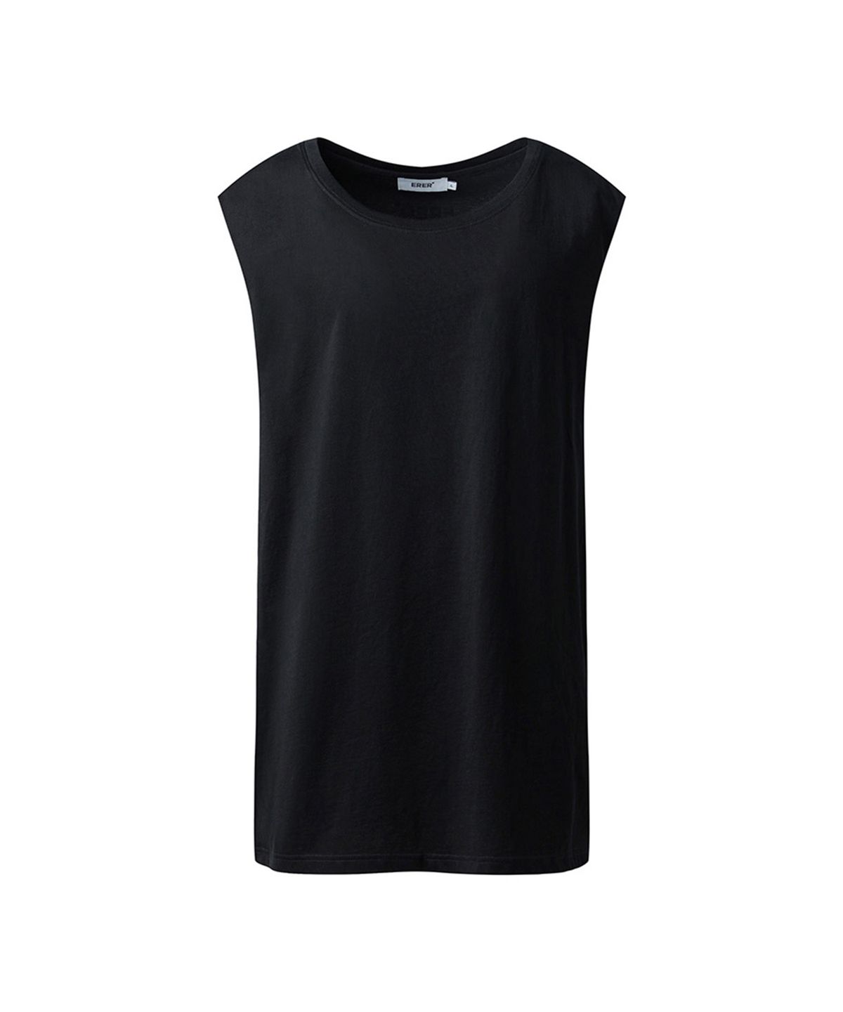 에르에르(ERER) Men Cutting tank top Black