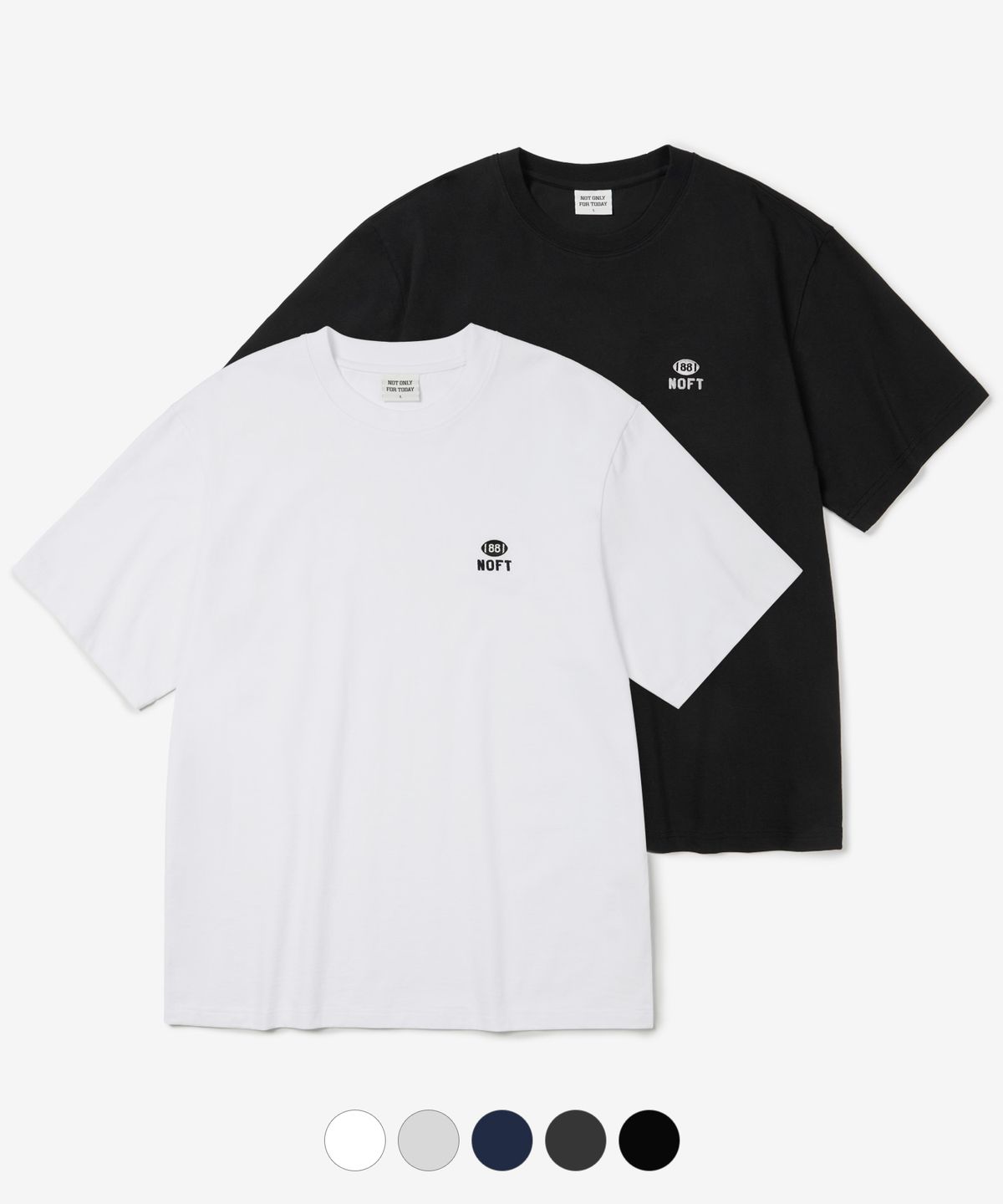 낫온리포투데이(NOT ONLY FOR TODAY) [2PACK] NOFT 넘버볼 반소매 티셔츠 2팩 (5 Color)