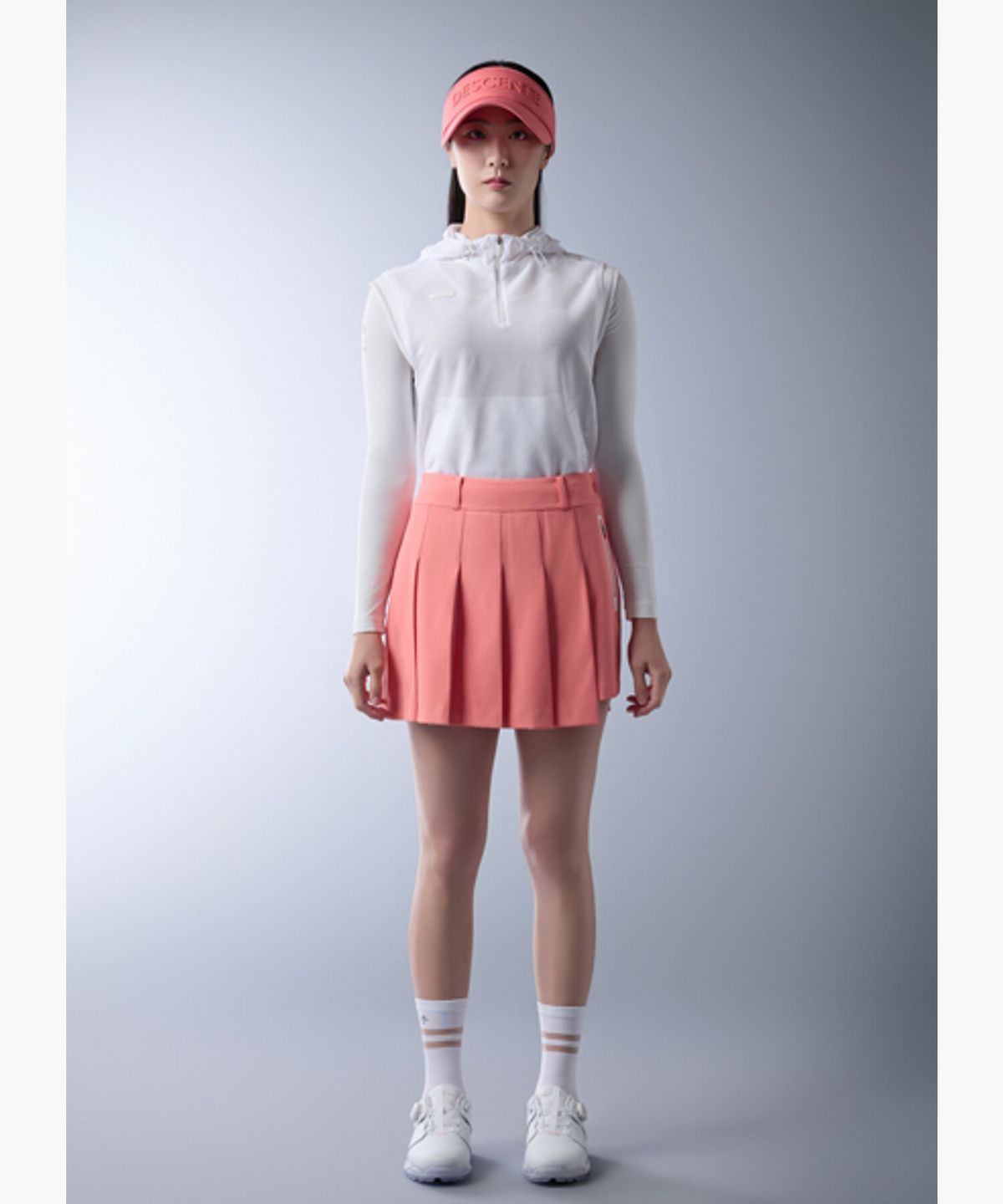 데상트 골프(DESCENTE GOLF) 여성 플리츠 랩 변형스커트 (DQ22WFSK41)