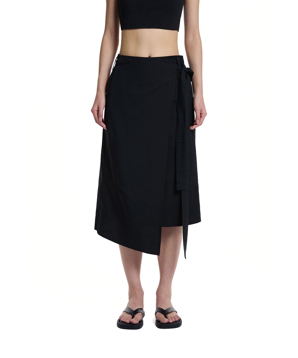 트렁크프로젝트(TRUNK PROJECT) Belted Wrap Skirt_BLACK