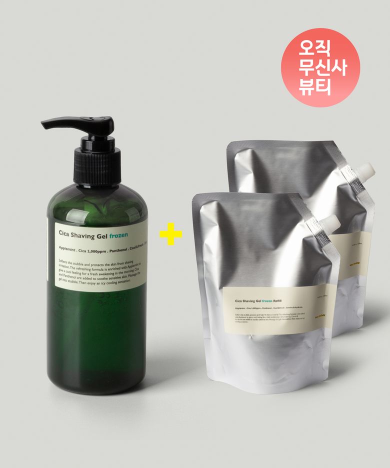 시카 쉐이빙젤 프로즌 리필 기획세트 (250ml 본품+500ml 리필2개입)