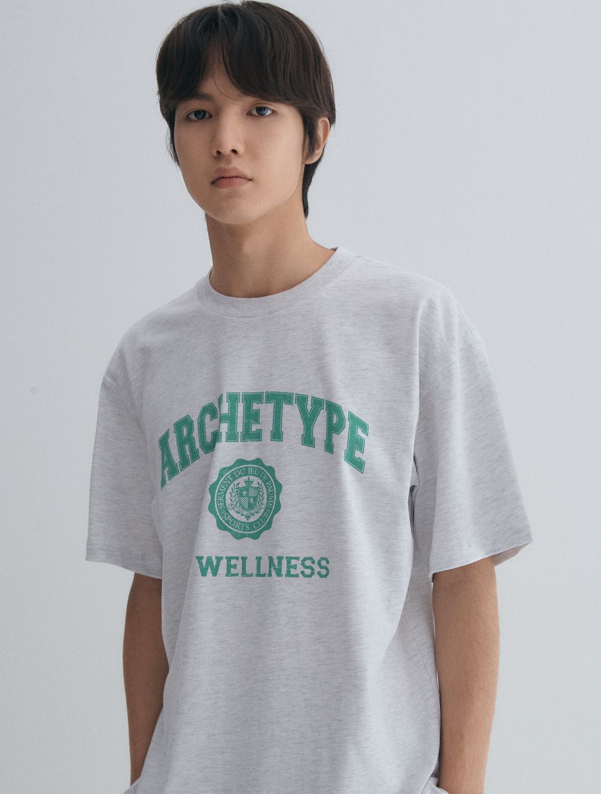 그레이데시온(GRAYDATION) 아키타입 크루넥 남성 반팔티 LIGHT MELANGE GREY