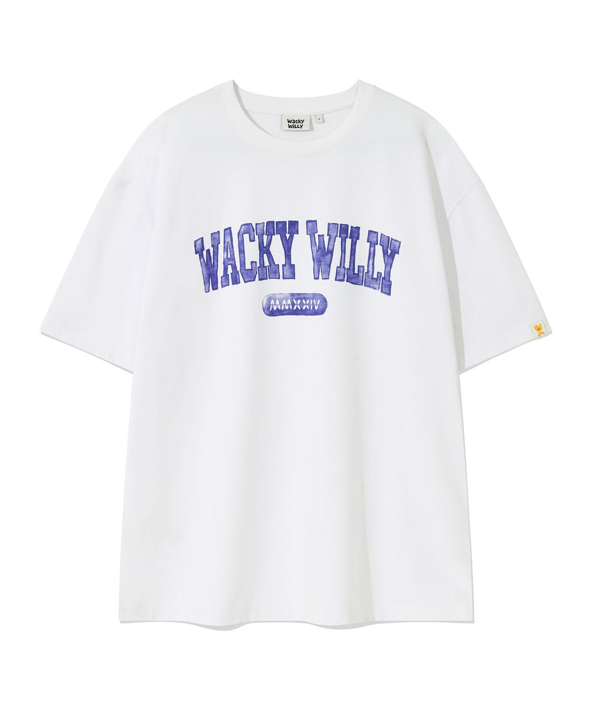 와키윌리(WACKY WILLY) 아치 타이포 반팔 티셔츠 화이트
