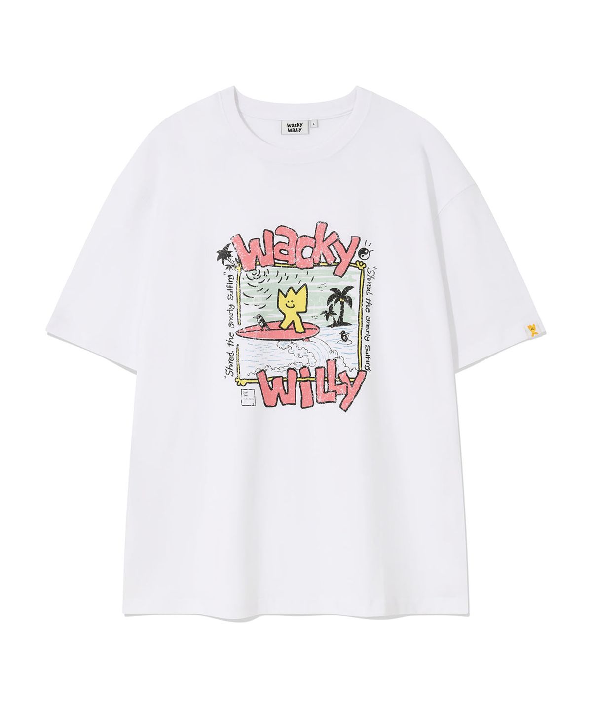 와키윌리(WACKY WILLY) 키키 바캉스 그래픽 반팔 티셔츠 화이트