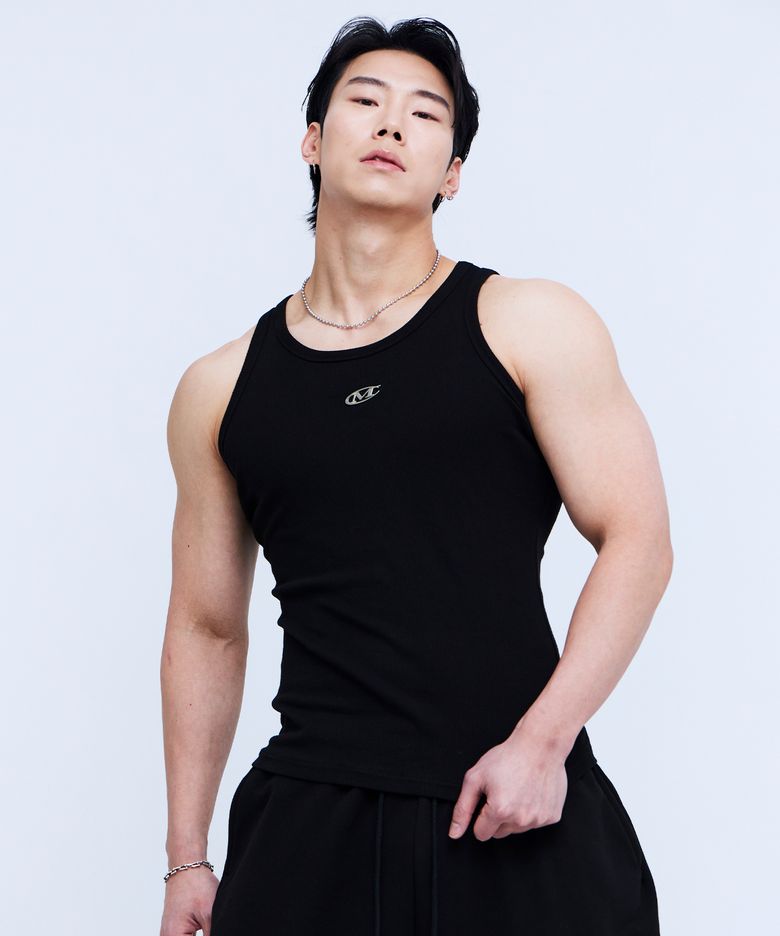메탈 로고 머슬 탱크탑 (BLACK)