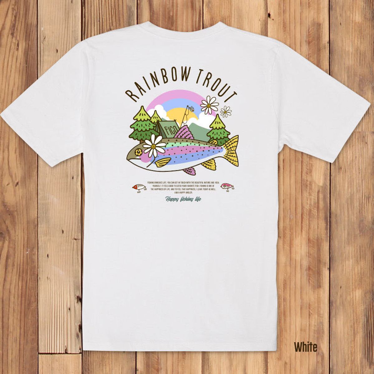 돌돌(DOLDOL) FICO_tshirts-267 피코앵글러 낚시 브랜드 무지개송어 디자인 티셔츠 반팔티