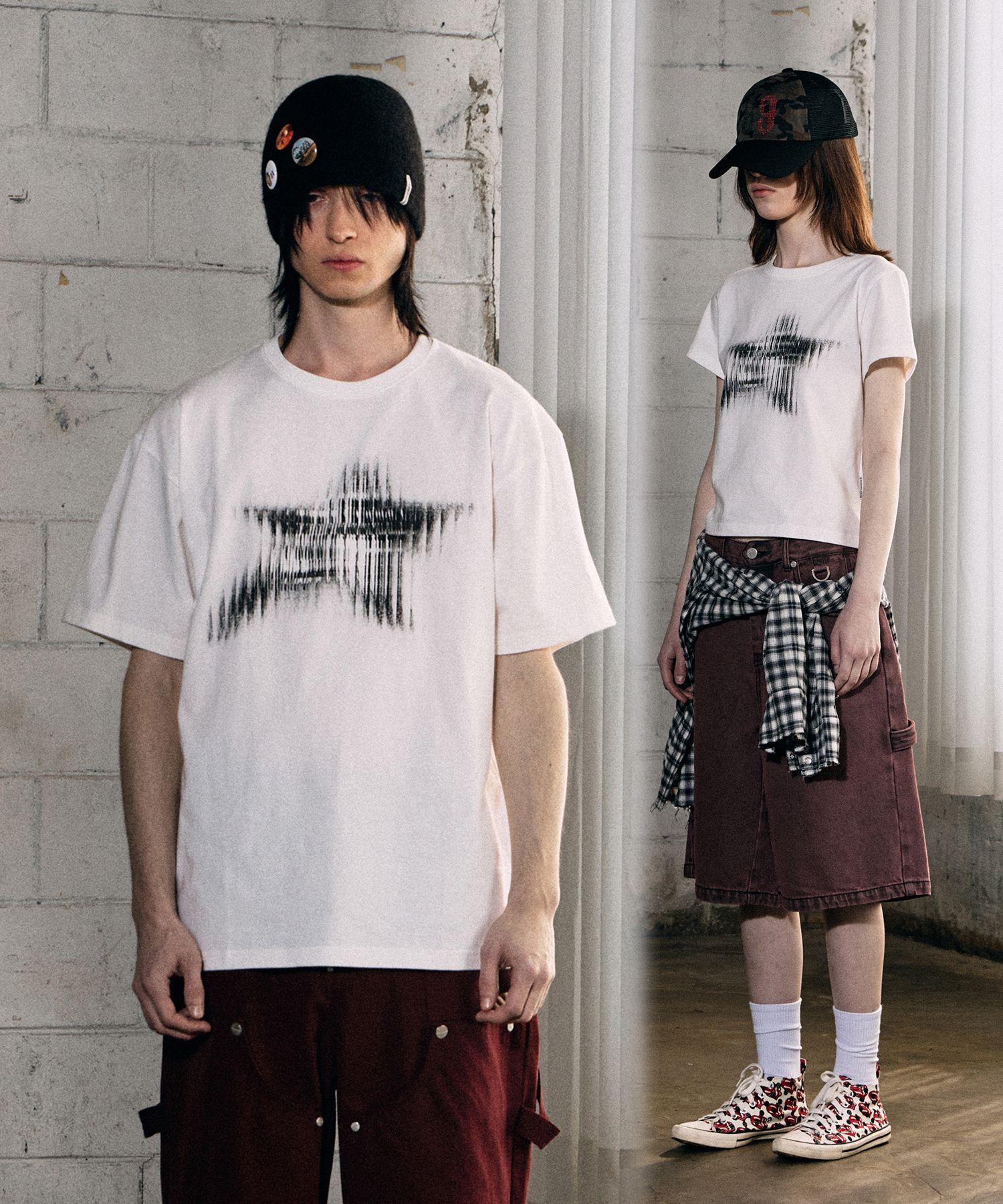 Tシャツ・カットソー THEVINYLHOUSE BLUR STAR TEE TF5D0146 MUSINSA公式 | THEVINYLHOUSE BLUR STAR TEE WHITE