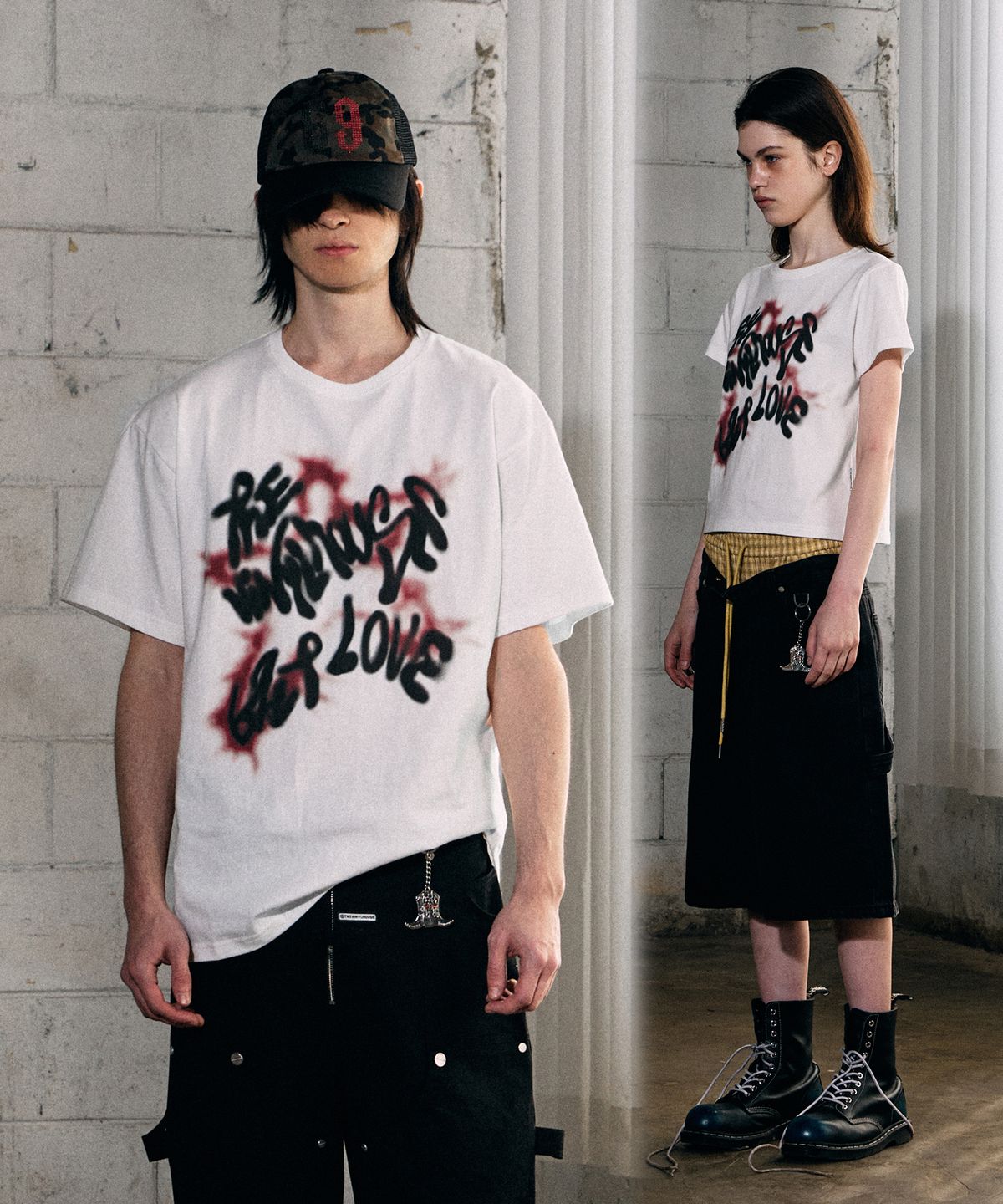 더바이닐하우스(THEVINYLHOUSE) SPRAY STAR TEE WHITE