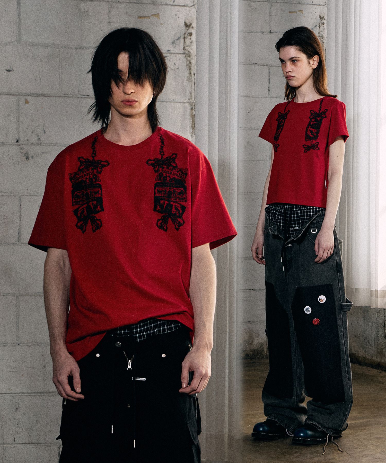 Tシャツ・カットソー 25SS-[Thevinylhouse]Chain Ribbon Tee 3COLOR MUSINSA | THEVINYLHOUSE CHAIN RIBBON TEE RED