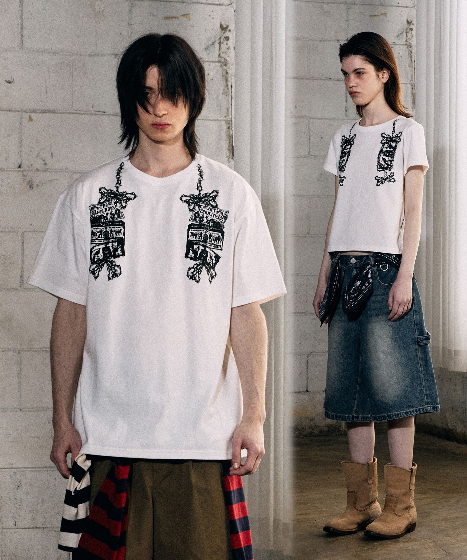 Tシャツ・カットソー THEVINYLHOUSE CHAIN RIBBON TEE 5FT2290 THEVINYLHOUSE CHAIN RIBBON TEE