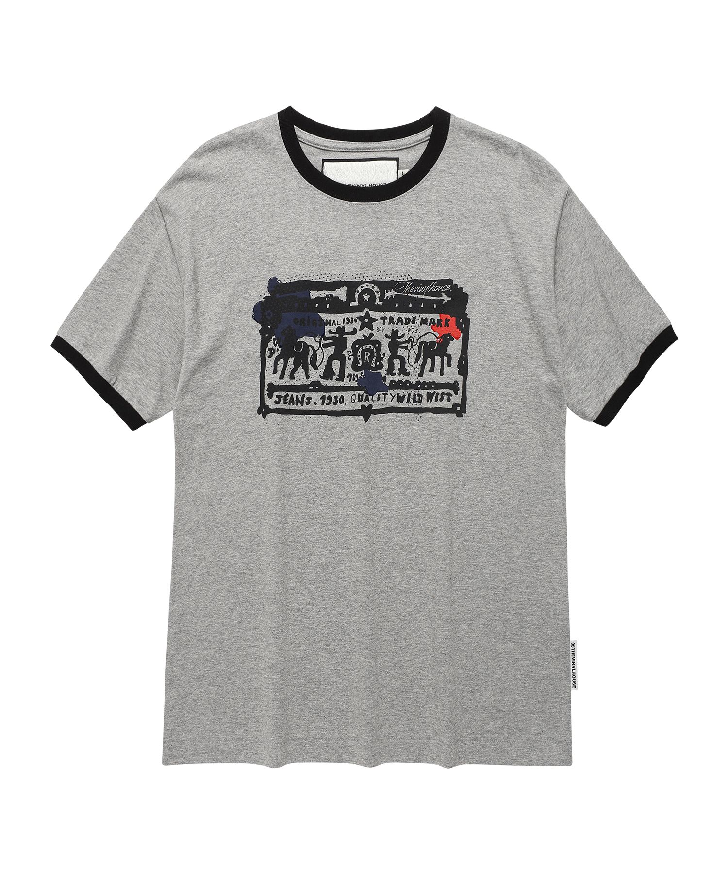 [THEVINYLHOUSE] COWBOY PICTOGRAM RINGER TEE /追跡付 MUSINSA | THEVINYLHOUSE COWBOY PICTOGRAM RINGER TEE GREY