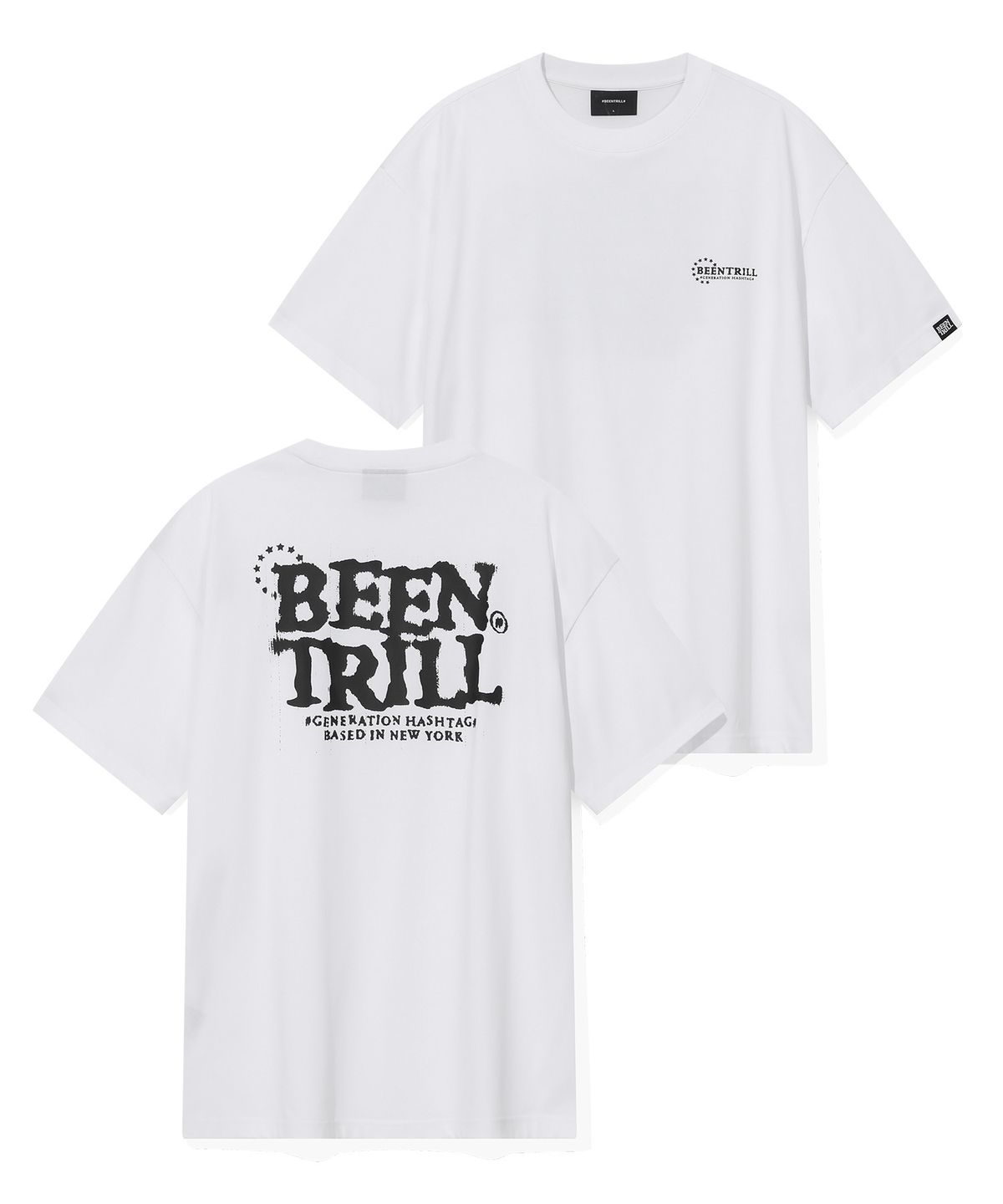 빈트릴(BEENTRILL) 스타 서클 로고 티셔츠(화이트)