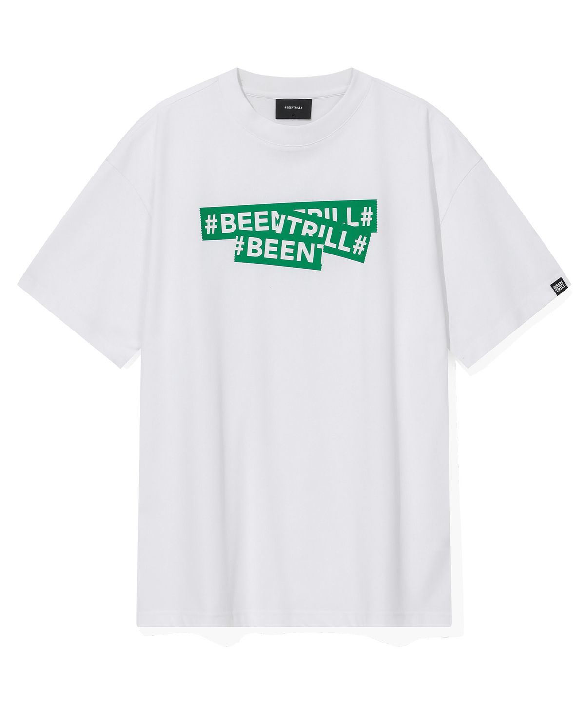 빈트릴(BEENTRILL) 시그니처 테이핑 티셔츠(그린)