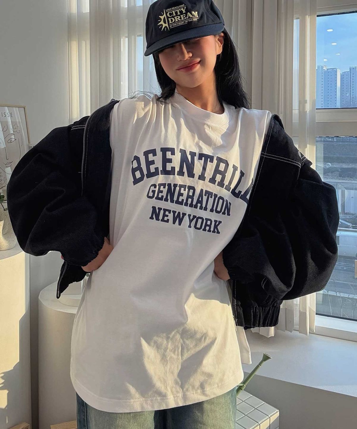 빈트릴(BEENTRILL) BNY 아치로고 티셔츠(화이트)