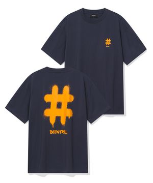 스프레이 로고 티셔츠(인디고)