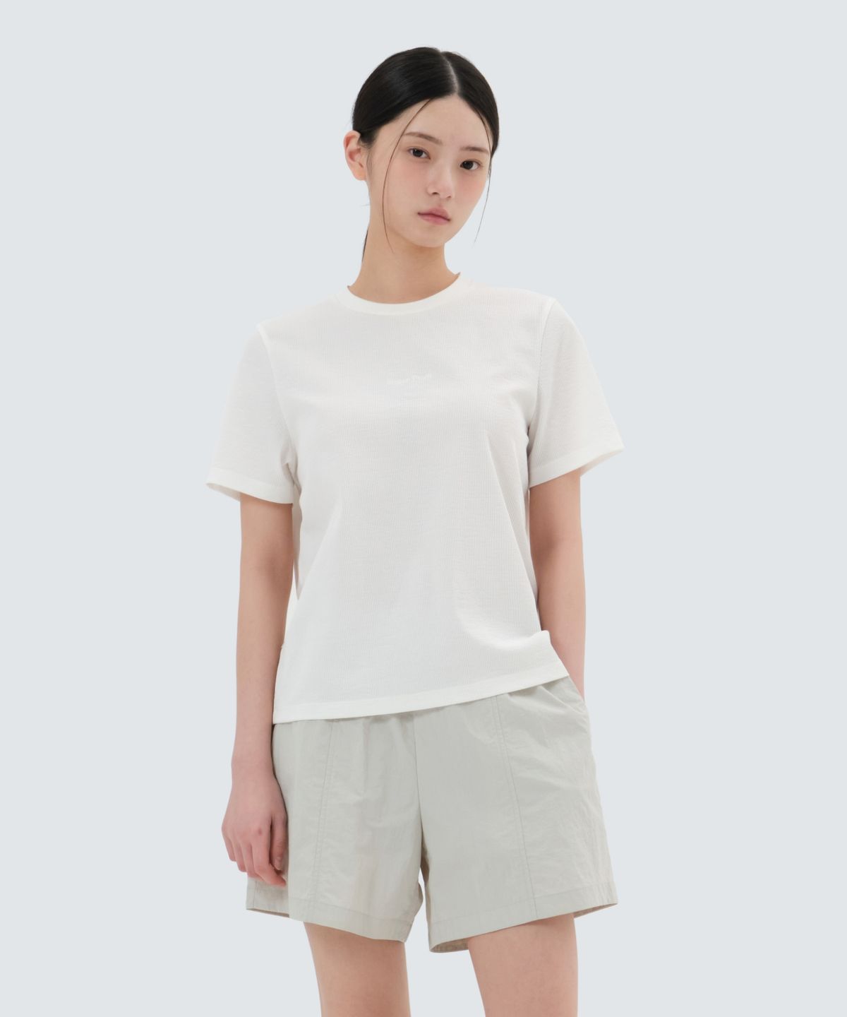 스노우피크 어패럴(SNOWPEAK APPAREL) 골지 여성 레귤러핏 반팔 티셔츠 (S25MWFTS39) Off White