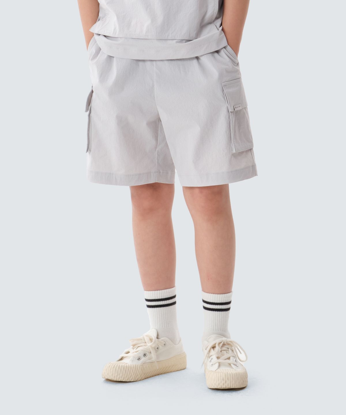 스노우피크 어패럴 키즈(SNOWPEAK APPAREL KIDS) 키즈 냉감 루트 카고 반바지 (S25MKRHP90) Ice Gray