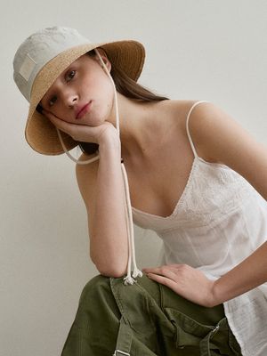 Combi anorak raffia bucket hat_4color