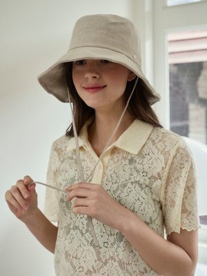 Linen medium bucket hat_3color