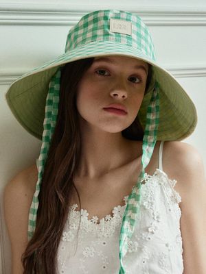 [양면] Check over-fit strap bucket hat_5color