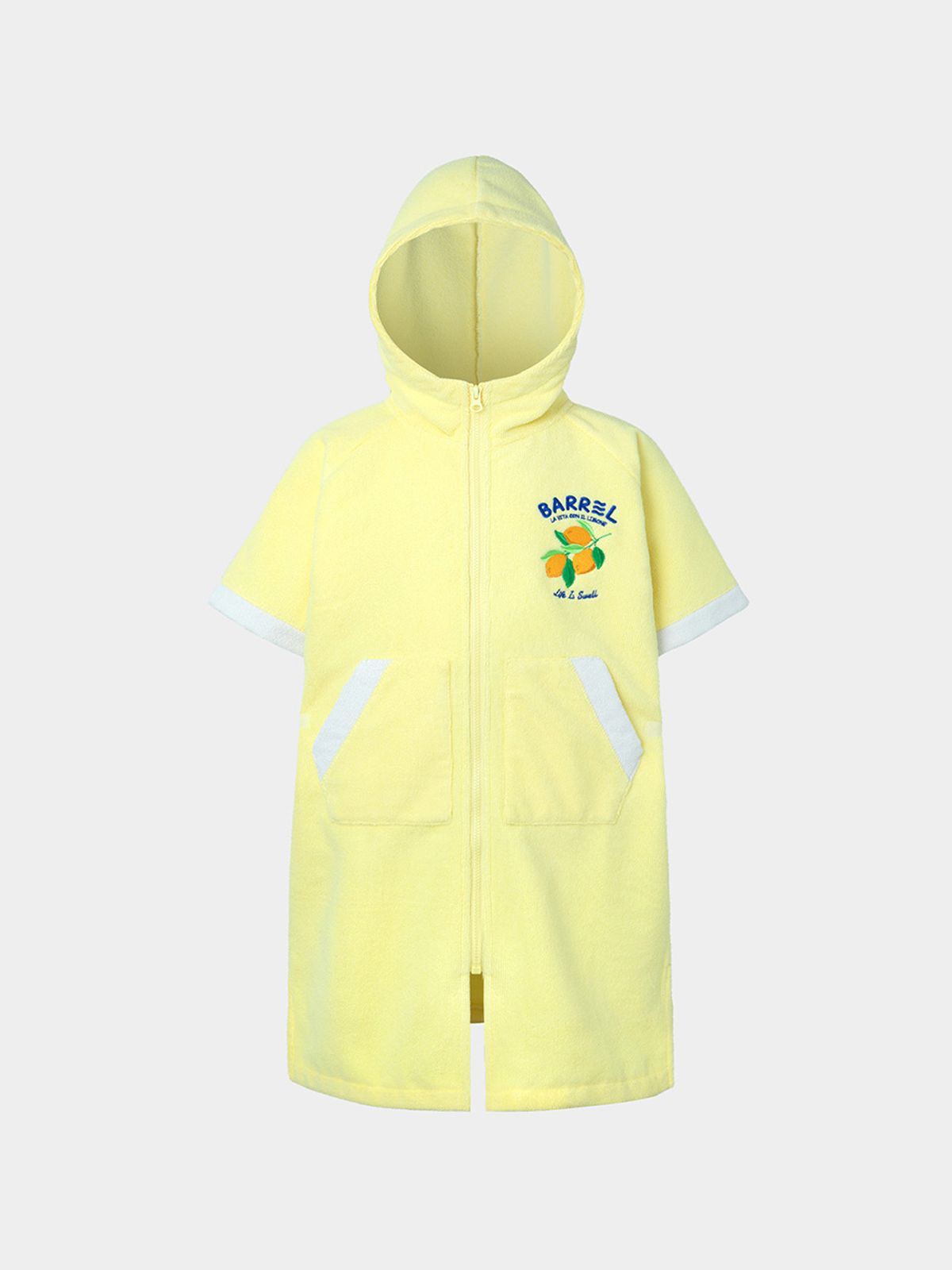 배럴(BARREL) 키즈 집업 솔리드 판초타월 라이트옐로우 (B5SKWPO341LYL)
