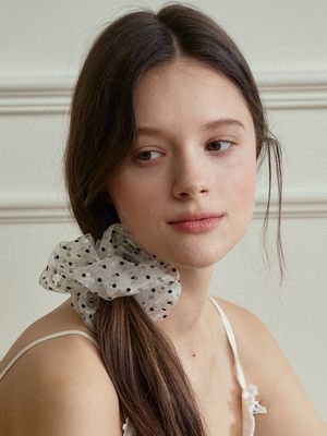 Dot organza scrunch_2color