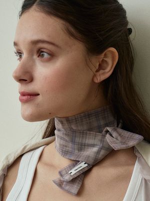 Vintage check long scarf_3color