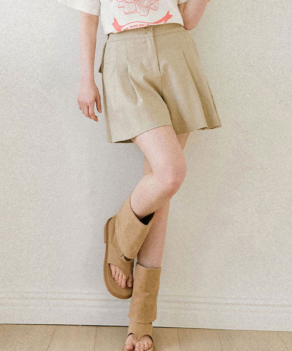 슬로우롤리(SLOWLOLLI) Two-button pintuck pants_3 Colors