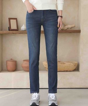 허리히든스판 캣샌드워싱 일자 데님팬츠