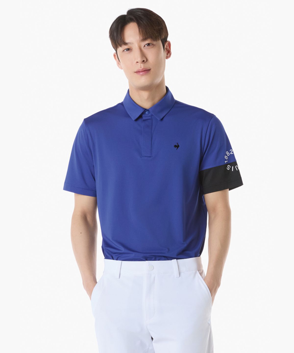 르꼬끄 골프(LECOQ GOLF) 남성 컨트라스트 슬리브 퍼포먼스 티셔츠 (GQ221MTS41)
