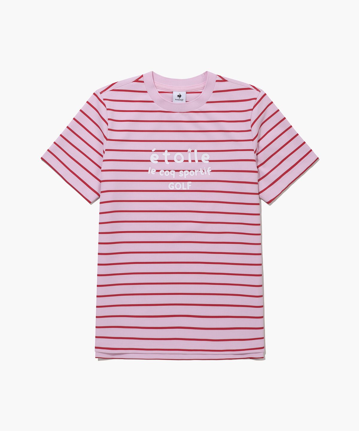 르꼬끄 골프(LECOQ GOLF) 여성 스트라이프 라운드넥 반팔 티셔츠 (GQ222LRS44)