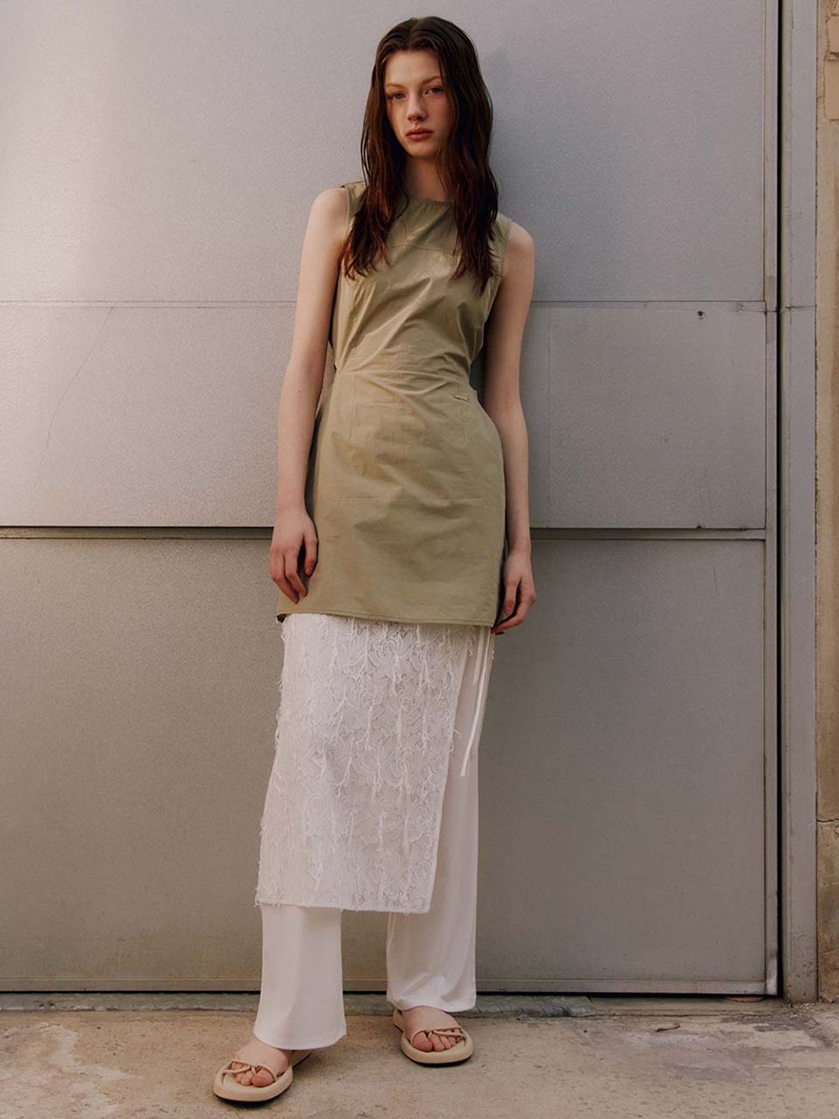 레이브(RAIVE) Lace Skirt + Jersey Pants Set VW5ML477_2color