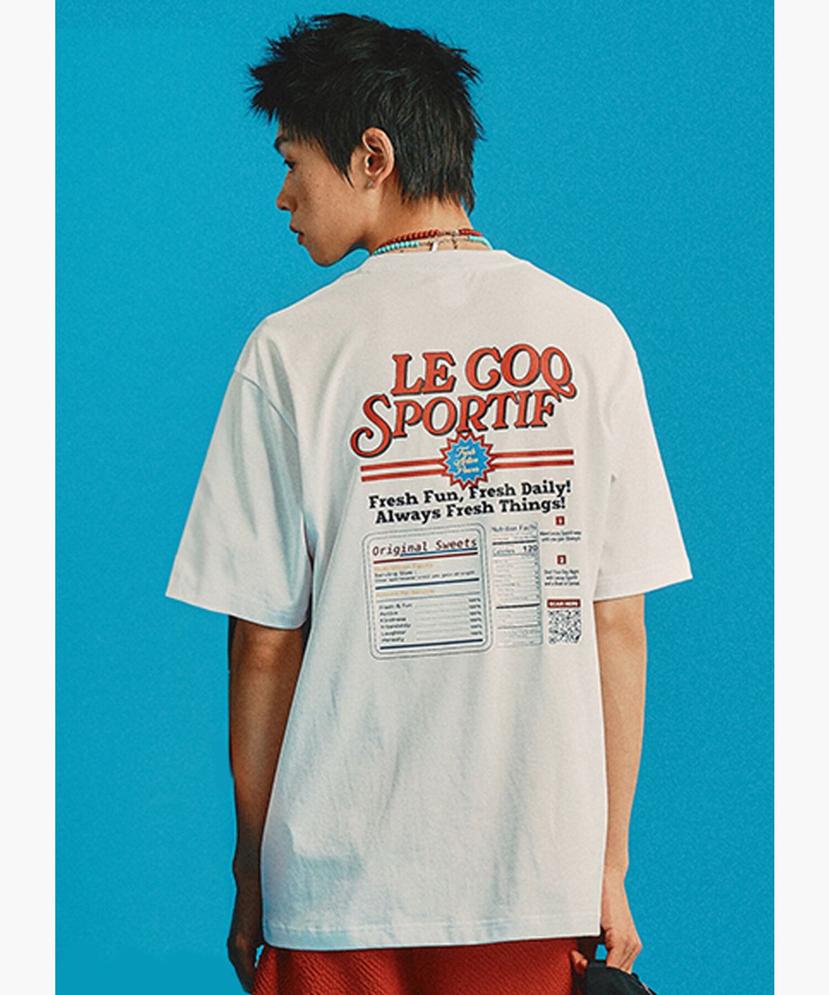 르꼬끄(LECOQ) 르꼬끄X그로서리스터프 반팔티 - 화이트(QQ223LRS49)