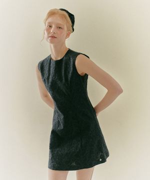 MINI PAISLEY EMBROIDERY DRESS_Black