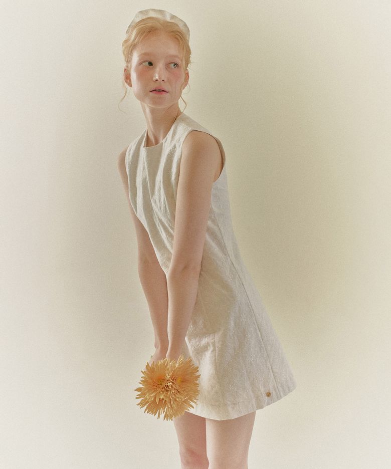MINI PAISLEY EMBROIDERY DRESS_White
