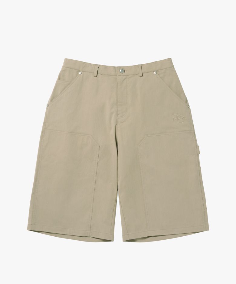 SCRIPT CHINO LONG SHORTS-BEIGE