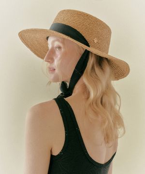 RAFFIA BOATER HAT_Tan