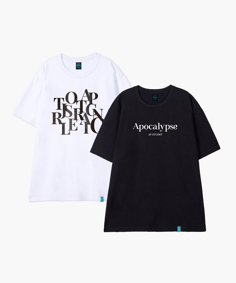 [2PACK]아포칼립스&빅로고 코튼 루즈핏 반팔 티셔츠