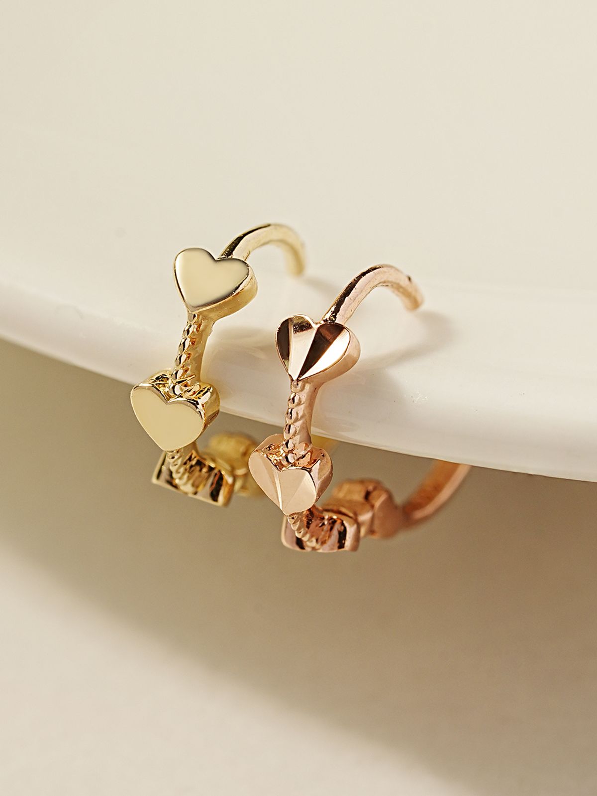 미니멀피어싱(MINIMALPIERCING) 14K 18K 도트 하트 원터치 링 귀걸이