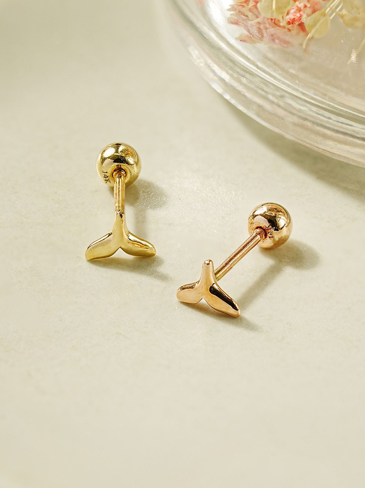 미니멀피어싱(MINIMALPIERCING) 14K 미니 고래꼬리 피어싱 귀걸이