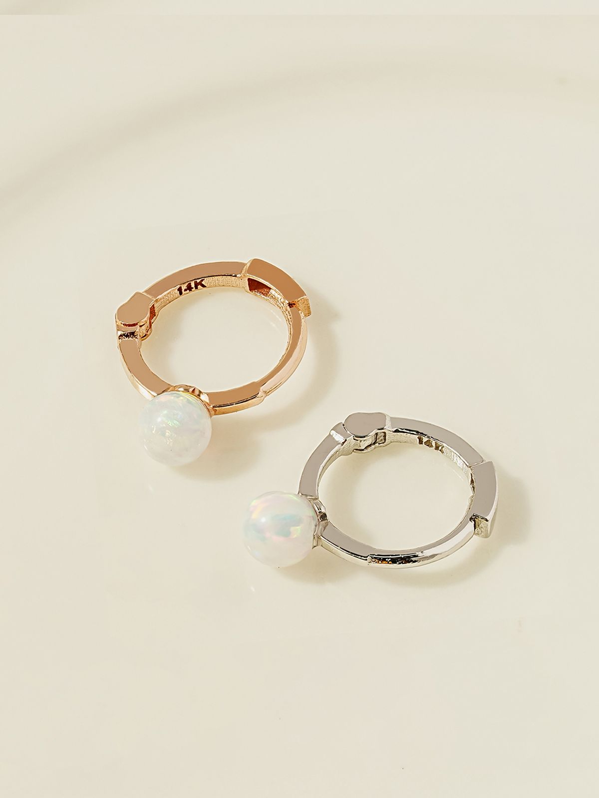미니멀피어싱(MINIMALPIERCING) 14K 18K 오팔 연골 미니 원터치 링귀걸이