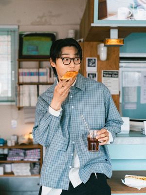 클래식 체크 스트링 셔츠 (클래식 그린)