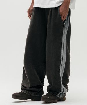 LOOSE FIT TRACK SWEAT PANTS (PIGMENT CHARCOAL)