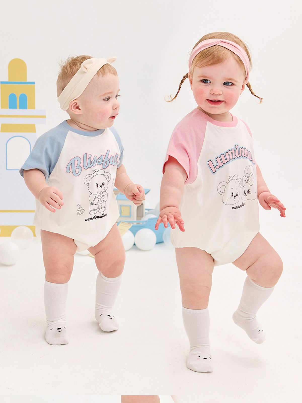 밀크베이비(MILKBABY) 마카롱라글란유아바디수트아기우주복(5color)