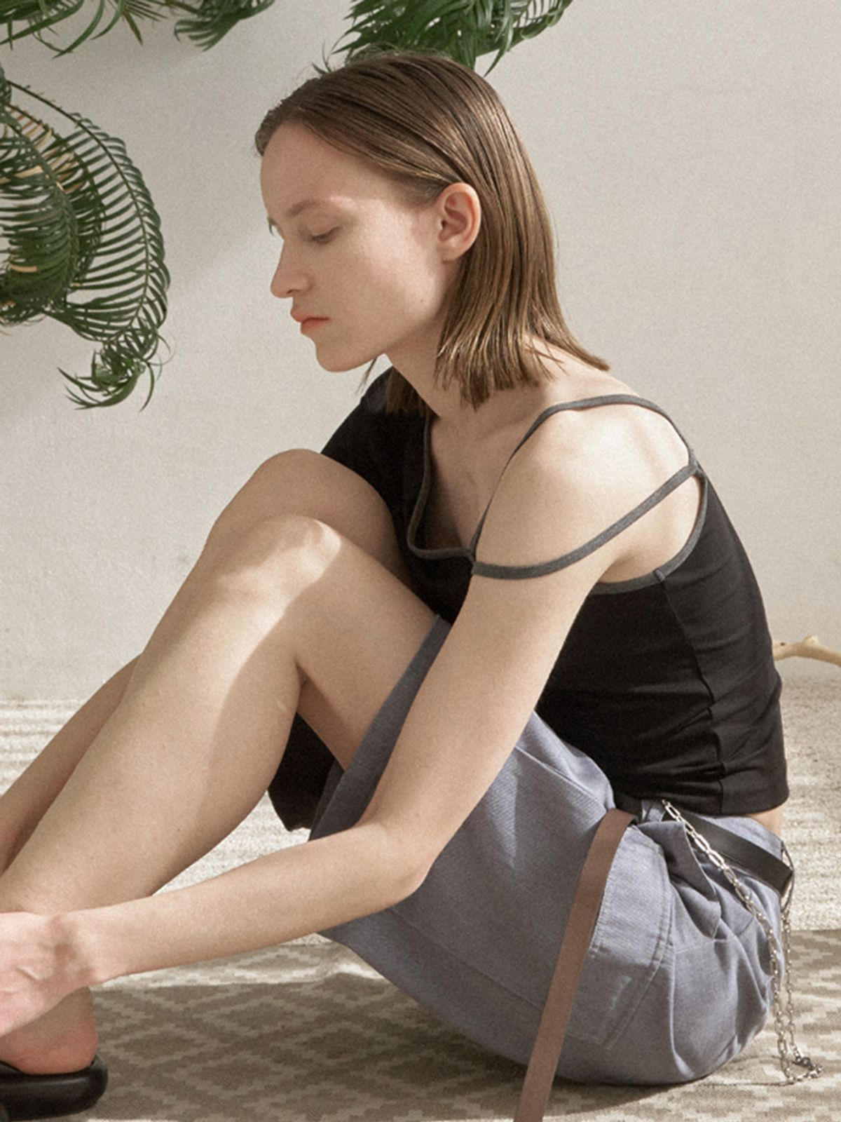 아틀리에 나인(ATELIER NAIN) ONE SHOULDER STRING TEE(T-6818)