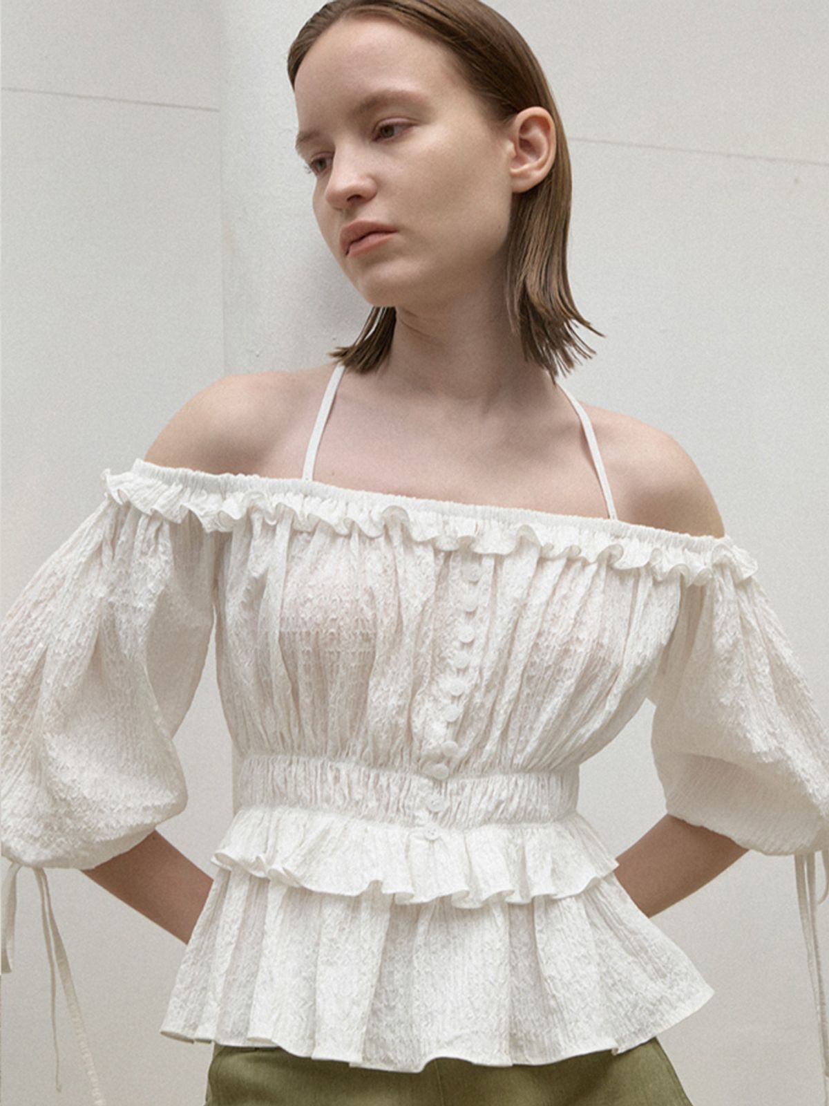 아틀리에 나인(ATELIER NAIN) OFF-SHOULDER STRING BLOUSE(BL-4253)