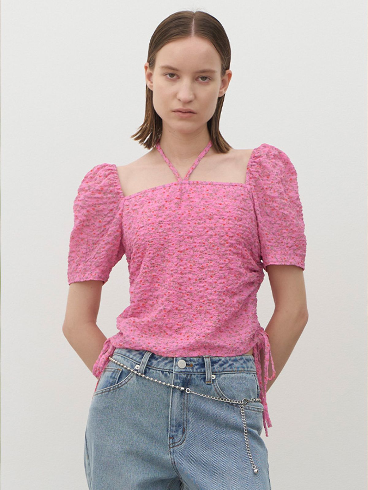 아틀리에 나인(ATELIER NAIN) ROSE PUFF SHIRRING BLOUSE(BL-4236)