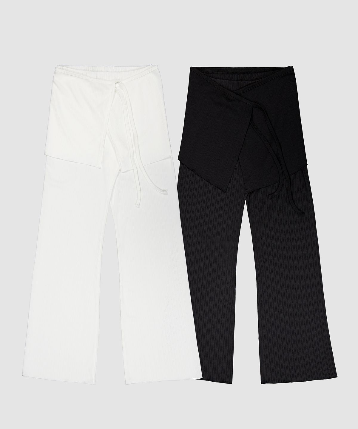 디어스토커(DEARSTALKER) D. BASIC RIBBED WRAP SKIRT PANTS - 2 COLOR