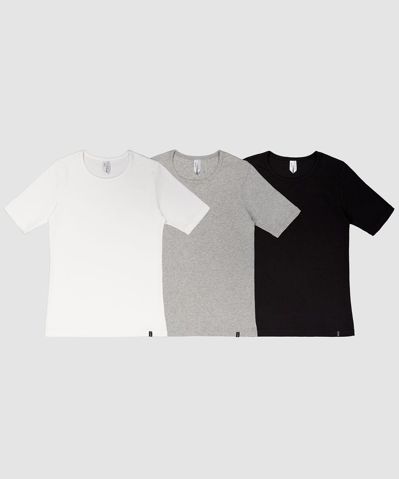 D. BASIC COTTON REGULAR ROUND-NECK TEE - 3 COLOR