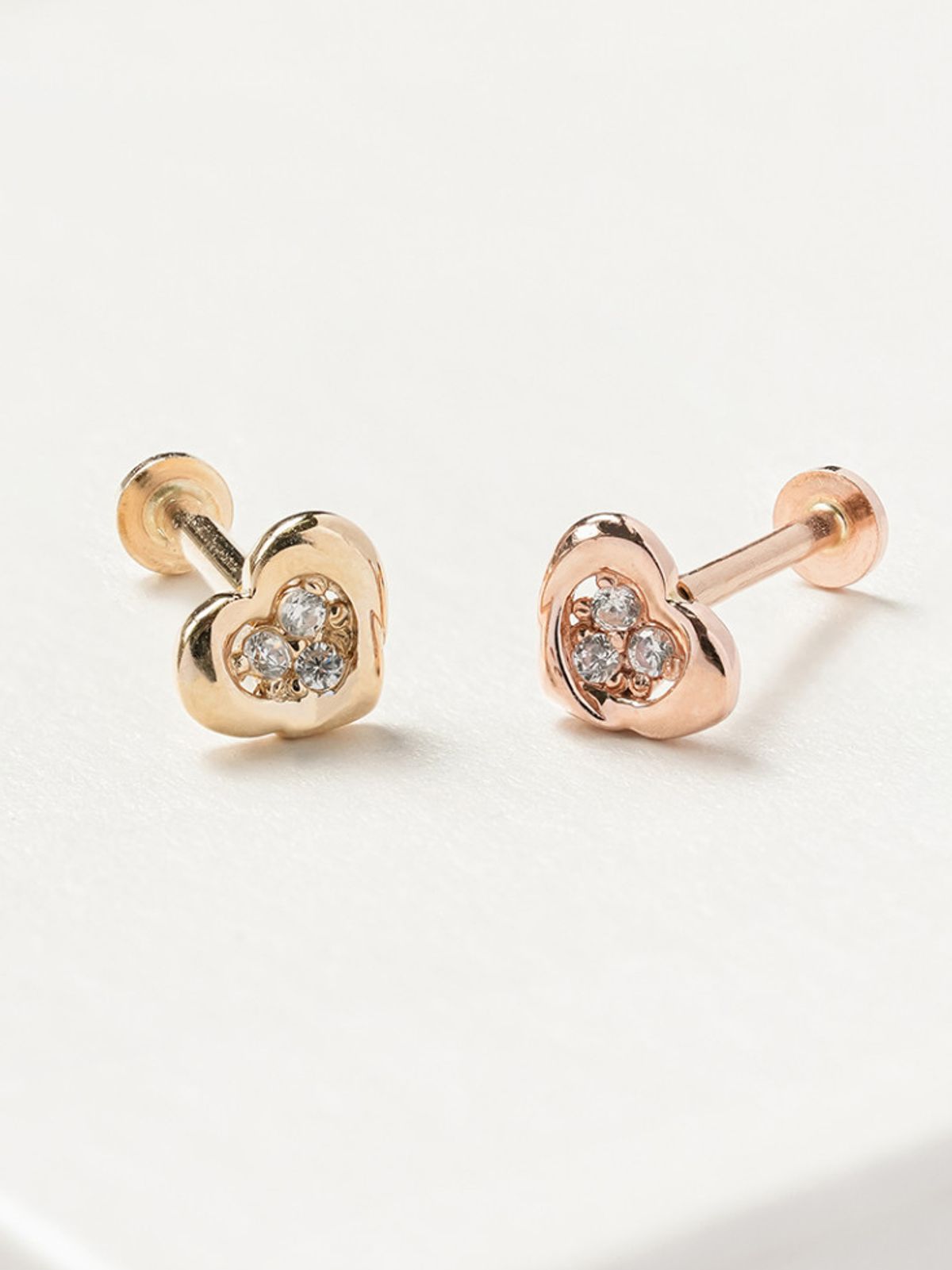 미니멀피어싱(MINIMALPIERCING) 14K 인터널 데일리 큐빅 하트 라블렛 피어싱
